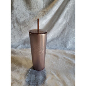 Starbucks Rose Gold Glitter Tumbler 24 oz with Glitter Lid
